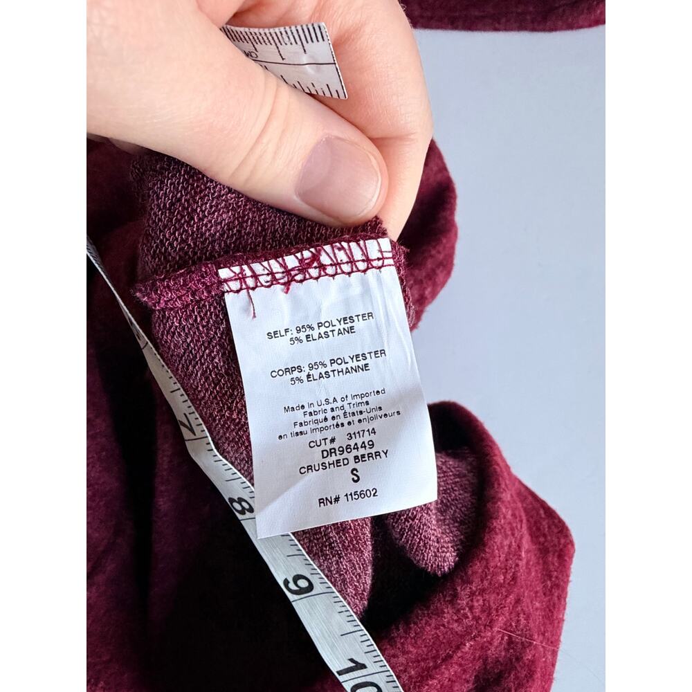 Lush Crushed Berry Brushed Jersey Long Sleeve Sweater Dress S New - Picture 7 of 7
